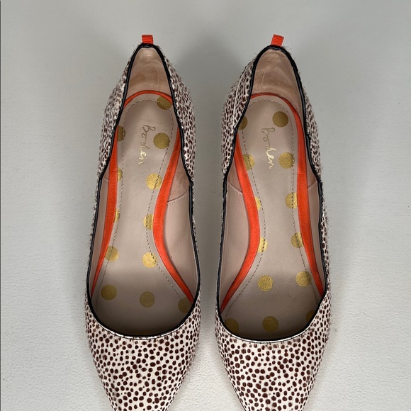 BODEN Carrie Mid Heel Courts brown white animal print spotted size 38.5 - Picture 10 of 14